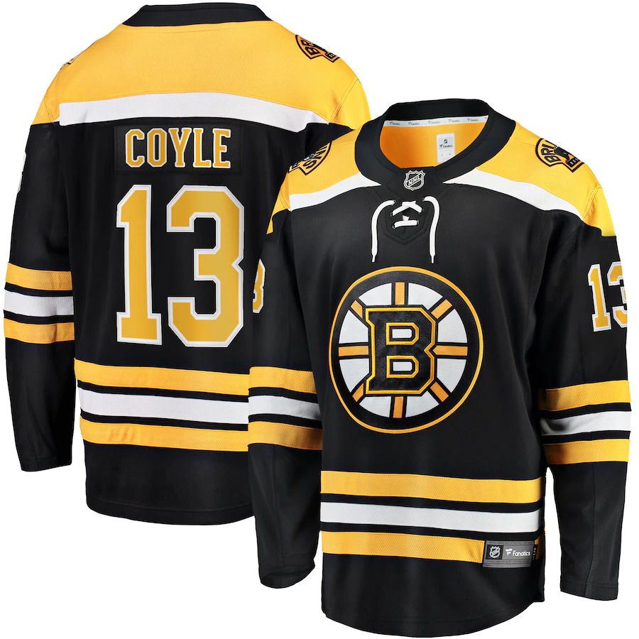 Men Boston Bruins #13 Charlie Coyle Fanatics Branded Black Home Premier Breakaway Player NHL Jersey->boston bruins->NHL Jersey
